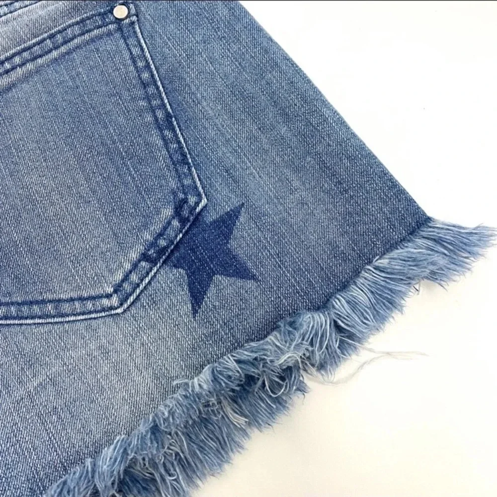 Lord & Taylor Desing Lab High waisted Frayed hem Denim Jean Shorts Beach Size 26